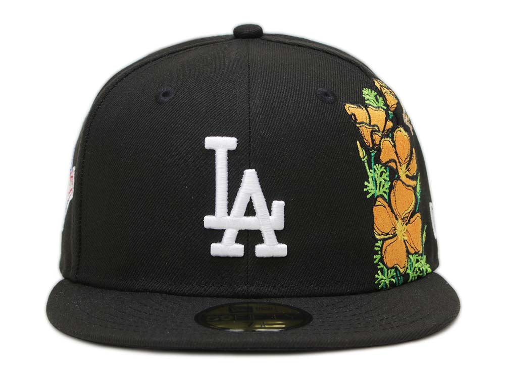 Los Angeles Dodgers MLB State Flower Black 59FIFTY Fitted Cap