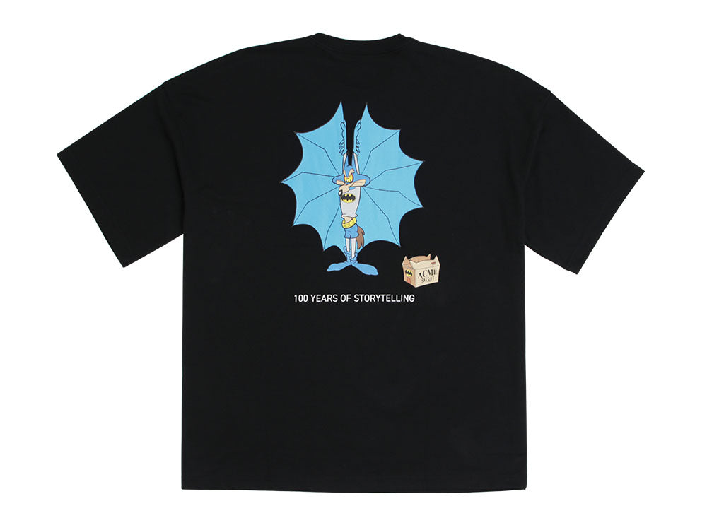 Will E. Cayote Batman DC Justice League Looney Tunes Mash Up Warner Bros. 100th Anniversary Black Short Sleeve T-Shirt