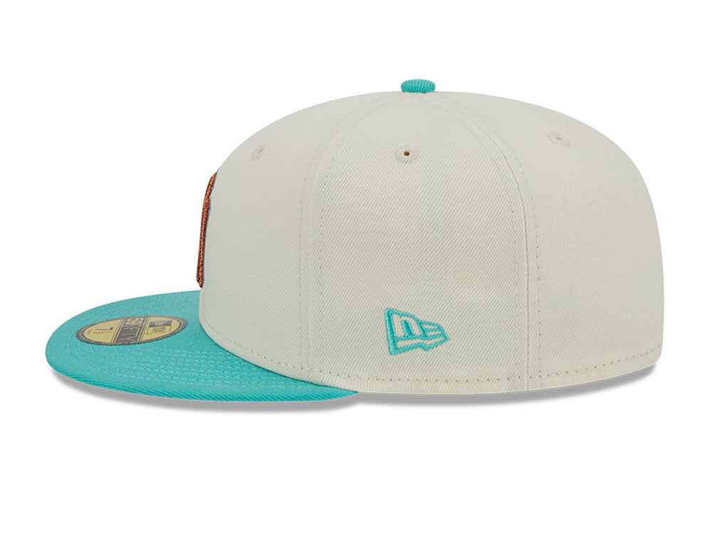 New York Yankees MLB City Icon Teal Chrome White 59FIFTY Fitted Cap