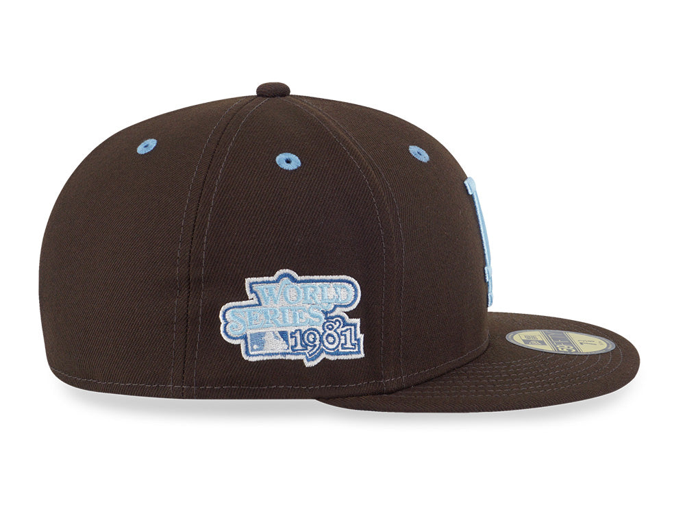 Los Angeles Dodgers MLB Easter Birdseye Blue on Walnut 59FIFTY Fitted Cap