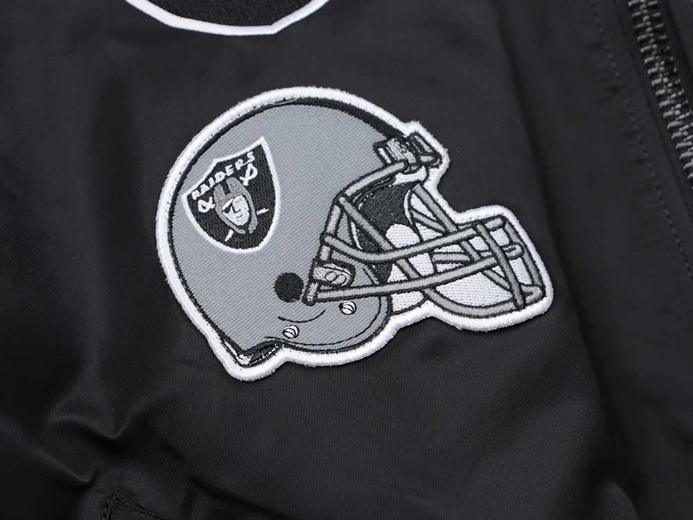 Las Vegas Raiders NFL Alpha Industries Black Bomber Jacket