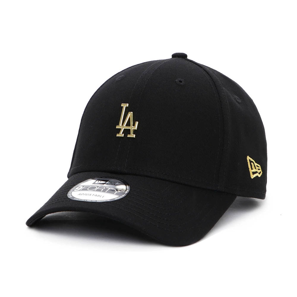 Los Angeles Dodgers MLB Gold Metal Badge Black 9FORTY Cap