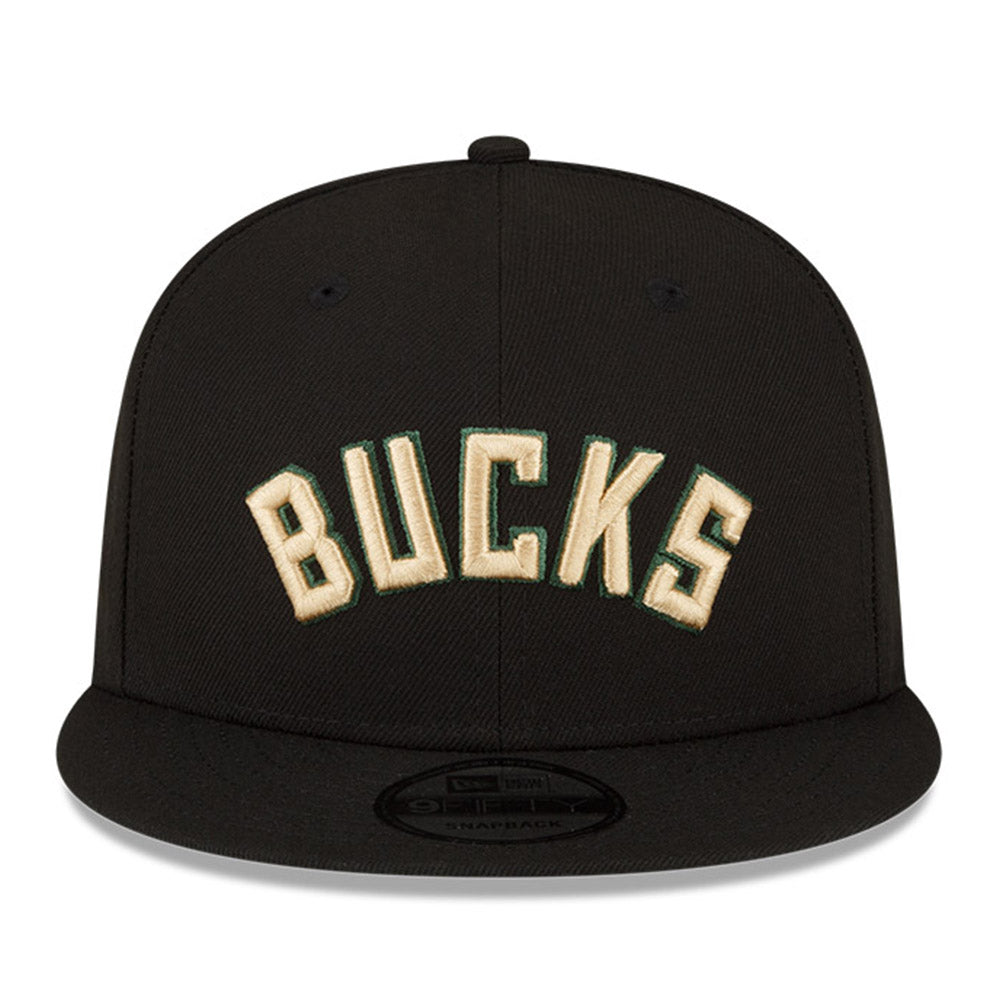 New Era Milwaukee Bucks NBA Statement Black 9FIFTY Snapback Cap