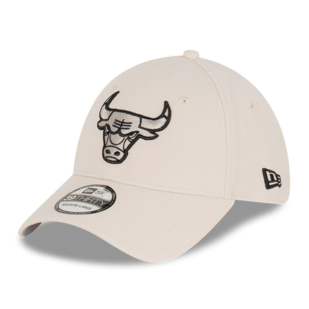 New Era Chicago Bulls Stone Grey 39THIRTY Stretch Adjustable Cap