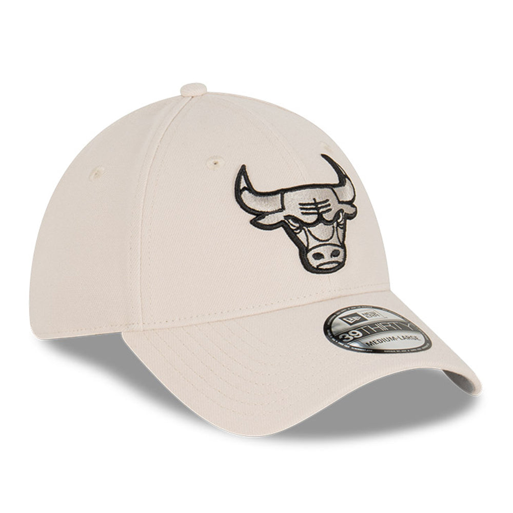 New Era Chicago Bulls Stone Grey 39THIRTY Stretch Adjustable Cap