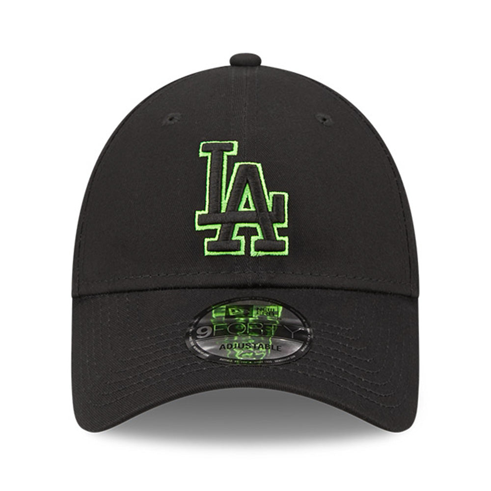 New Era Los Angeles Dodgers Neon Outline Black Green 9FORTY Adjustable Cap