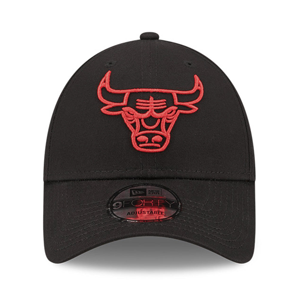 New Era Chicago Bulls Neon Outline Black Red 9FORTY Adjustable Cap