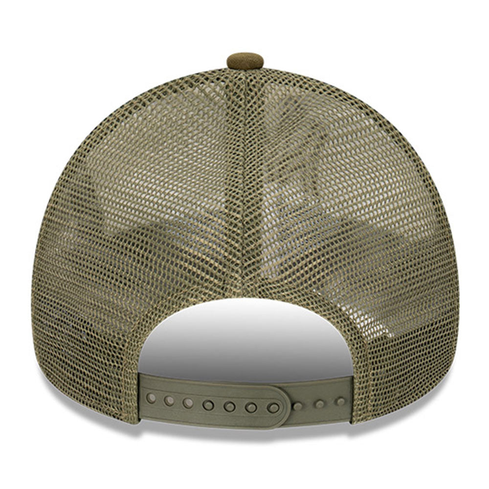 New Era New York Yankees Earthtones World Series White New Olive 9FORTY A-Frame Trucker Cap