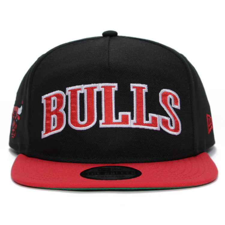 Chicago Bulls NBA Black Red Golfer Adjustable Snapback Cap