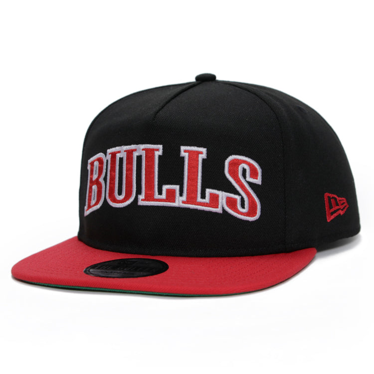 Chicago Bulls NBA Black Red Golfer Adjustable Snapback Cap