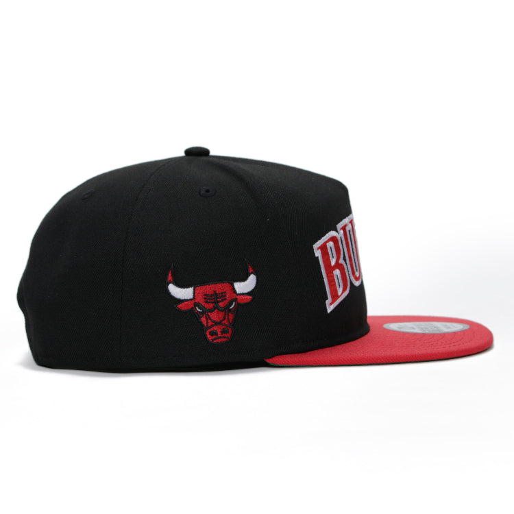 Chicago Bulls NBA Black Red Golfer Adjustable Snapback Cap