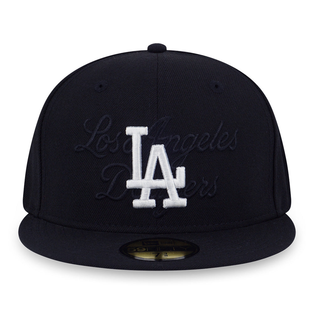 Los Angeles Dodgers MLB Tonal Script Black 59FIFTY Fitted Cap