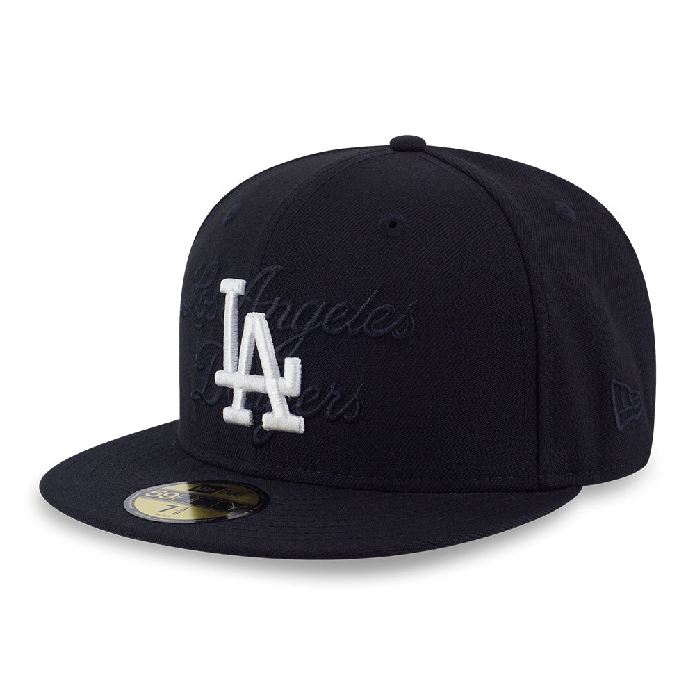 Los Angeles Dodgers MLB Tonal Script Black 59FIFTY Fitted Cap