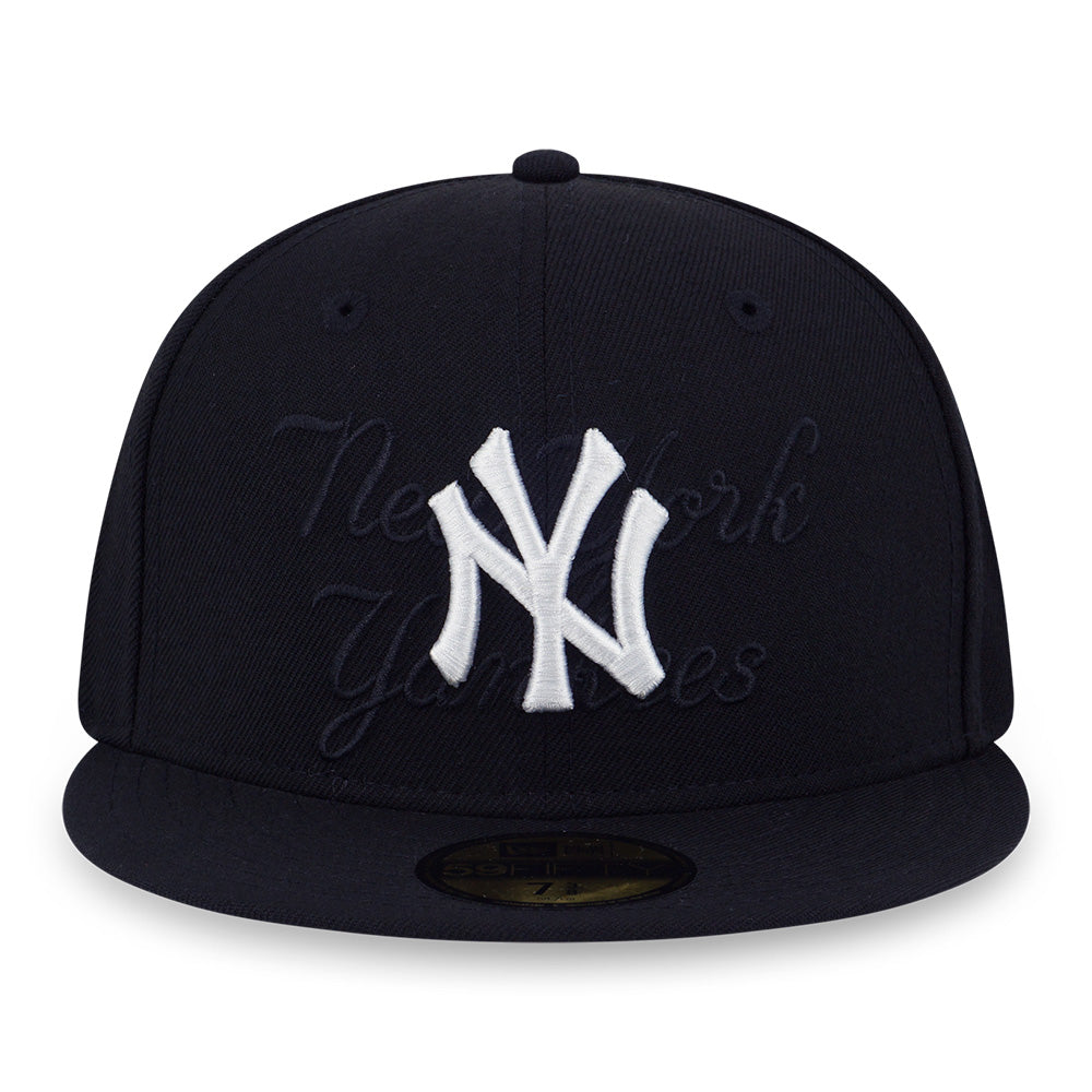 New York Yankees MLB Tonal Script Black 59FIFTY Fitted Cap