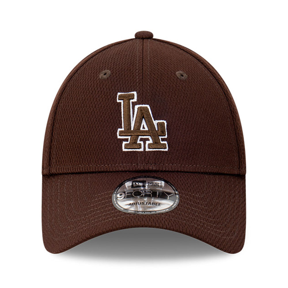 Los Angeles Dodgers MLB Dashmark Walnut Burntwood 9FORTY Cloth Strap Adjustable Cap