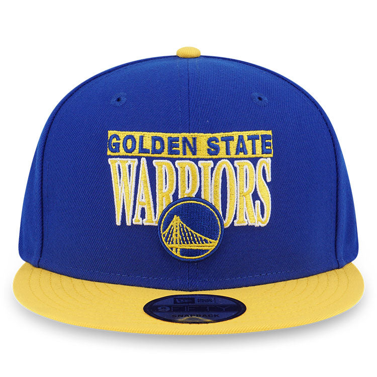 Golden State Warriors NBA Two Tone Block Official Team Color 9FIFTY Snapback Cap