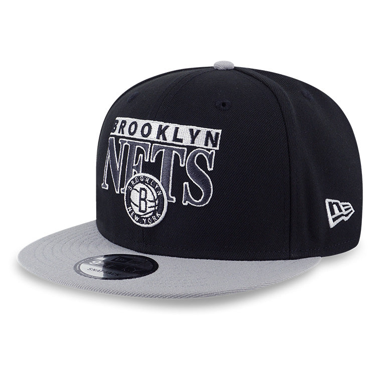 Brooklyn Nets NBA Two Tone Block Official Team Color 9FIFTY Snapback Cap