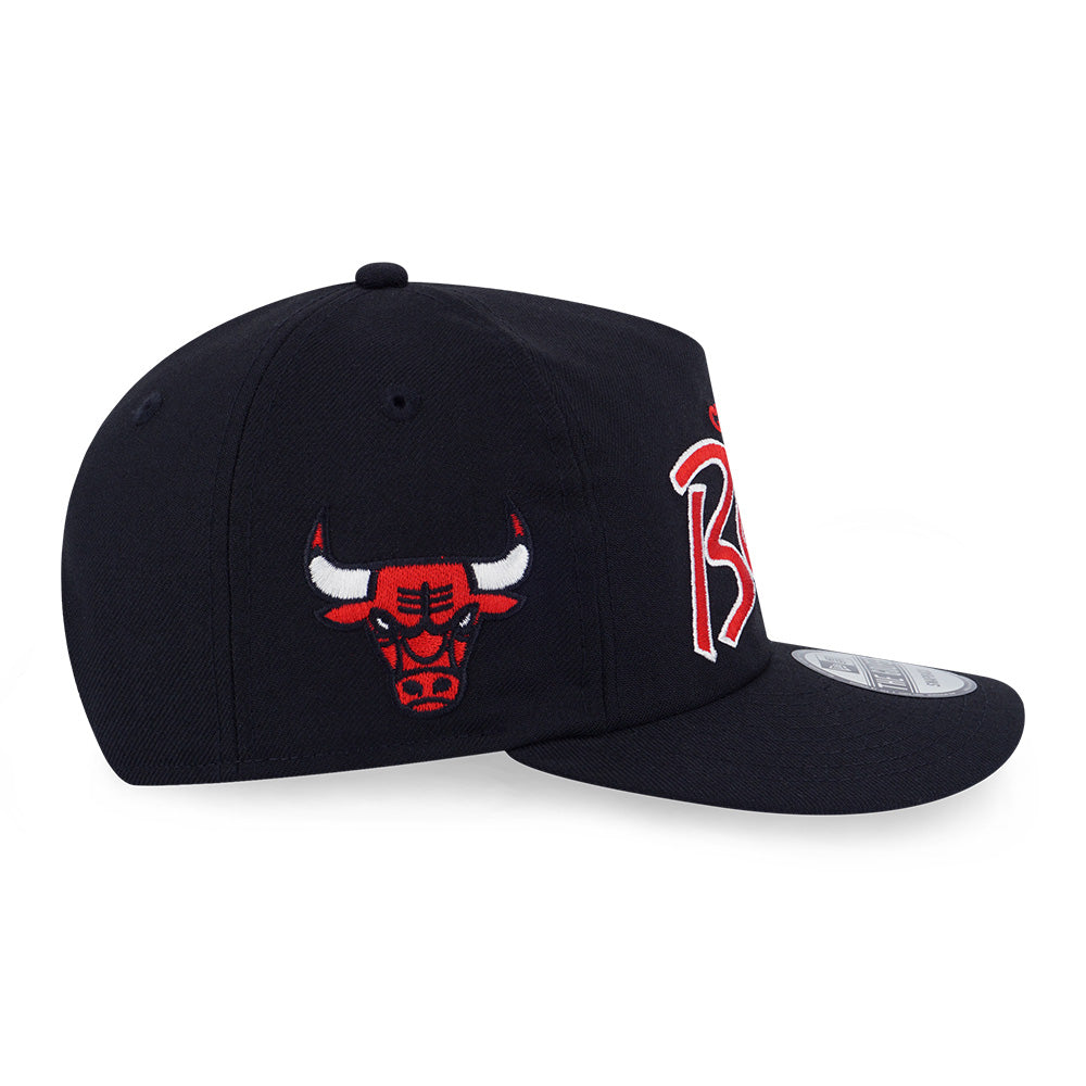 Chicago Bulls NBA Black Dome Script Golfer Snapback Cap