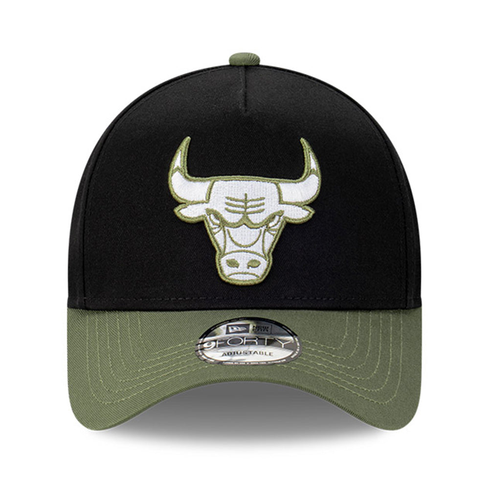 Chicago Bulls NBA Black Olive 2 Black 9FORTY A-Frame Snapback Cap