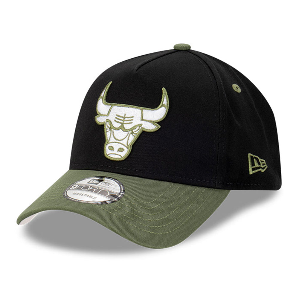 Chicago Bulls NBA Black Olive 2 Black 9FORTY A-Frame Snapback Cap