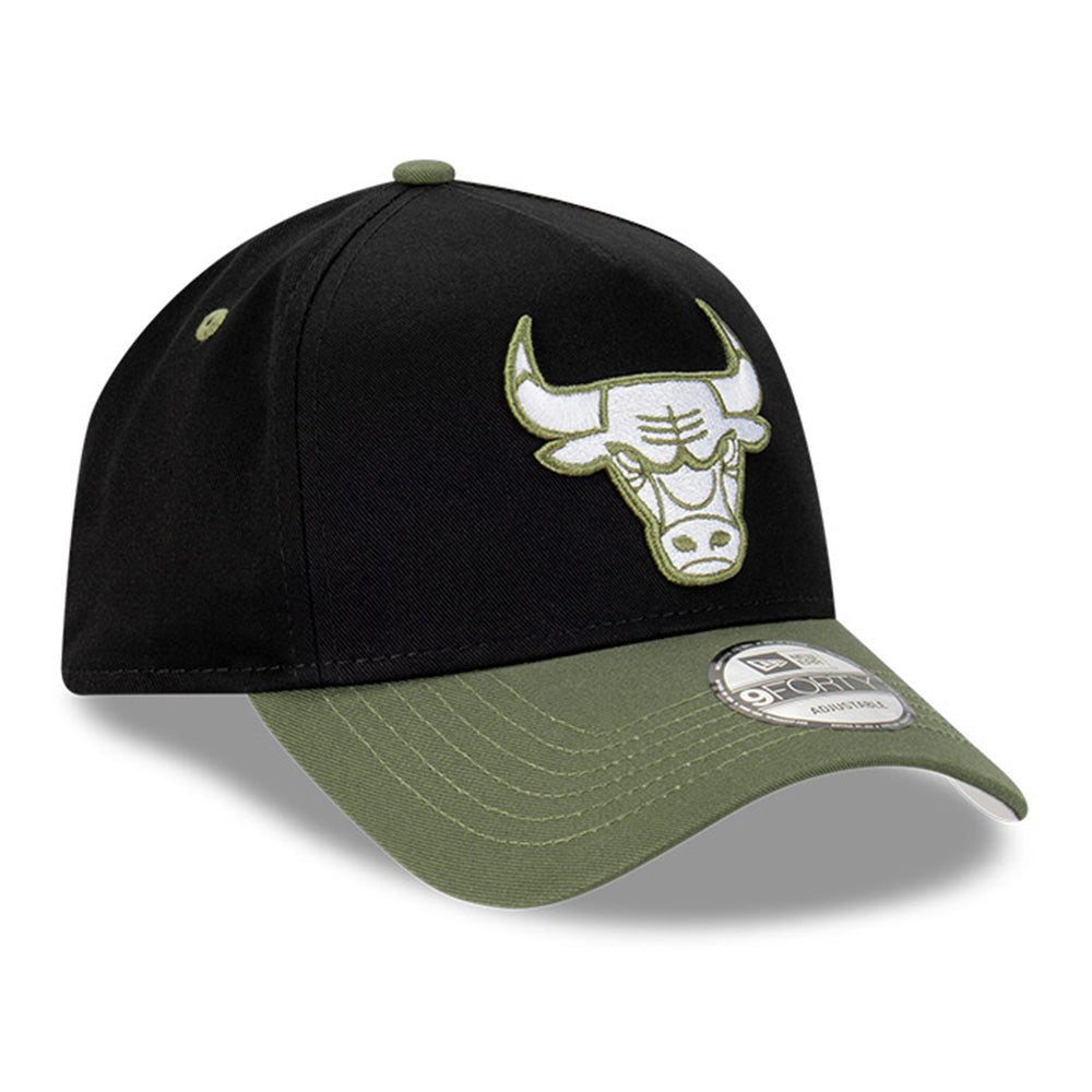 Chicago Bulls NBA Black Olive 2 Black 9FORTY A-Frame Snapback Cap