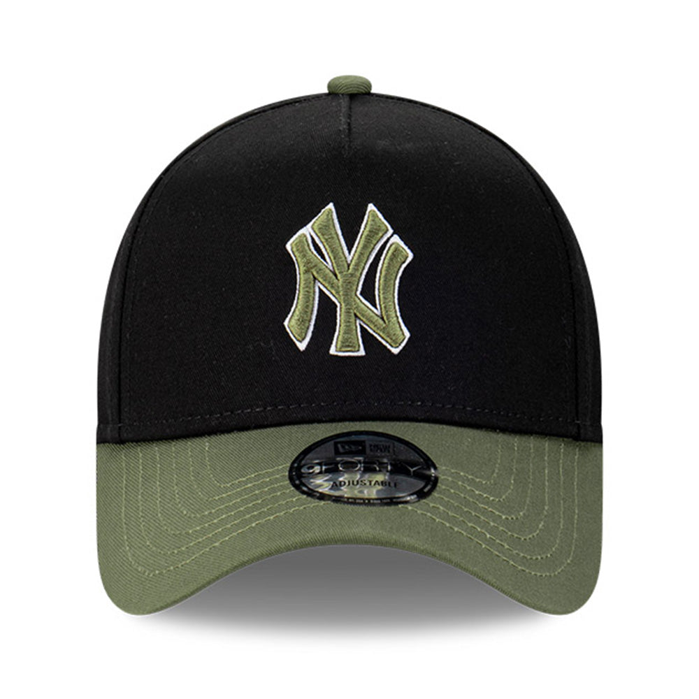 New York Yankees MLB Black Olive 2 Black 9FORTY A-Frame Snapback Cap