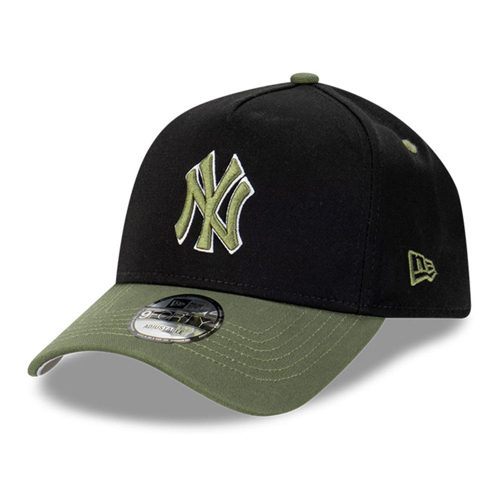 New York Yankees MLB Black Olive 2 Black 9FORTY A-Frame Snapback Cap