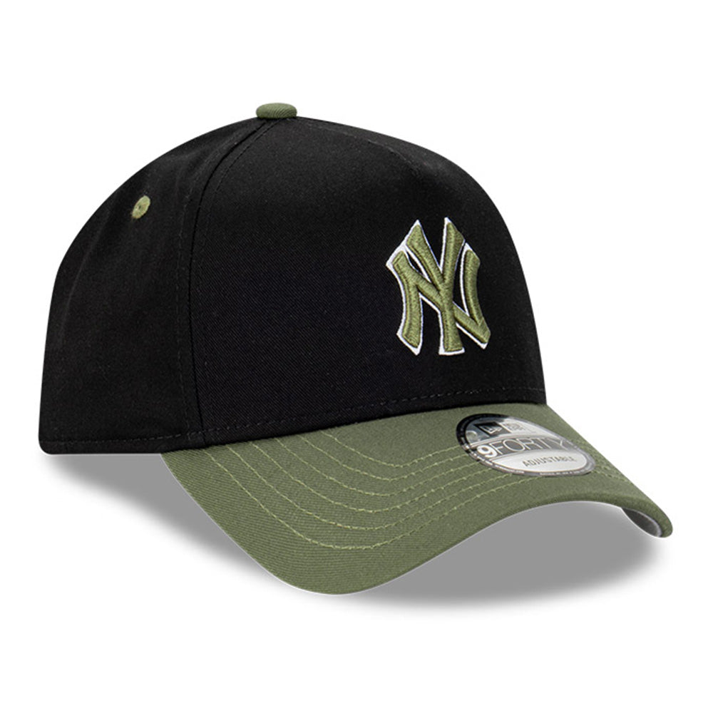 New York Yankees MLB Black Olive 2 Black 9FORTY A-Frame Snapback Cap