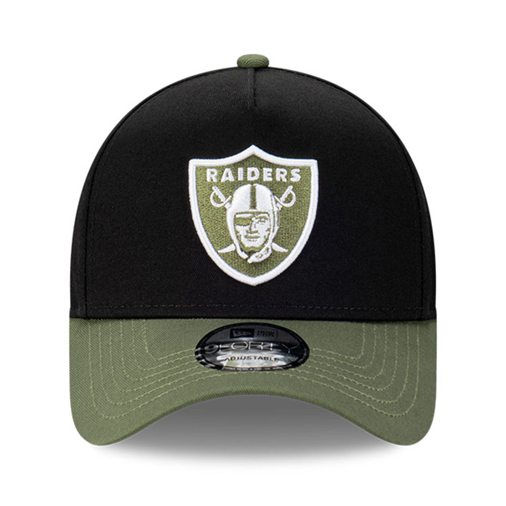 Las Vegas Raiders NFL Black Olive 2 Black 9FORTY A-Frame Snapback Cap