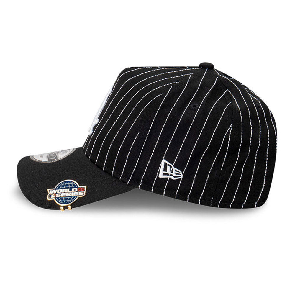 Chicago White Sox MLB Pinstripe Black 9FORTY A-Frame Snapback Cap