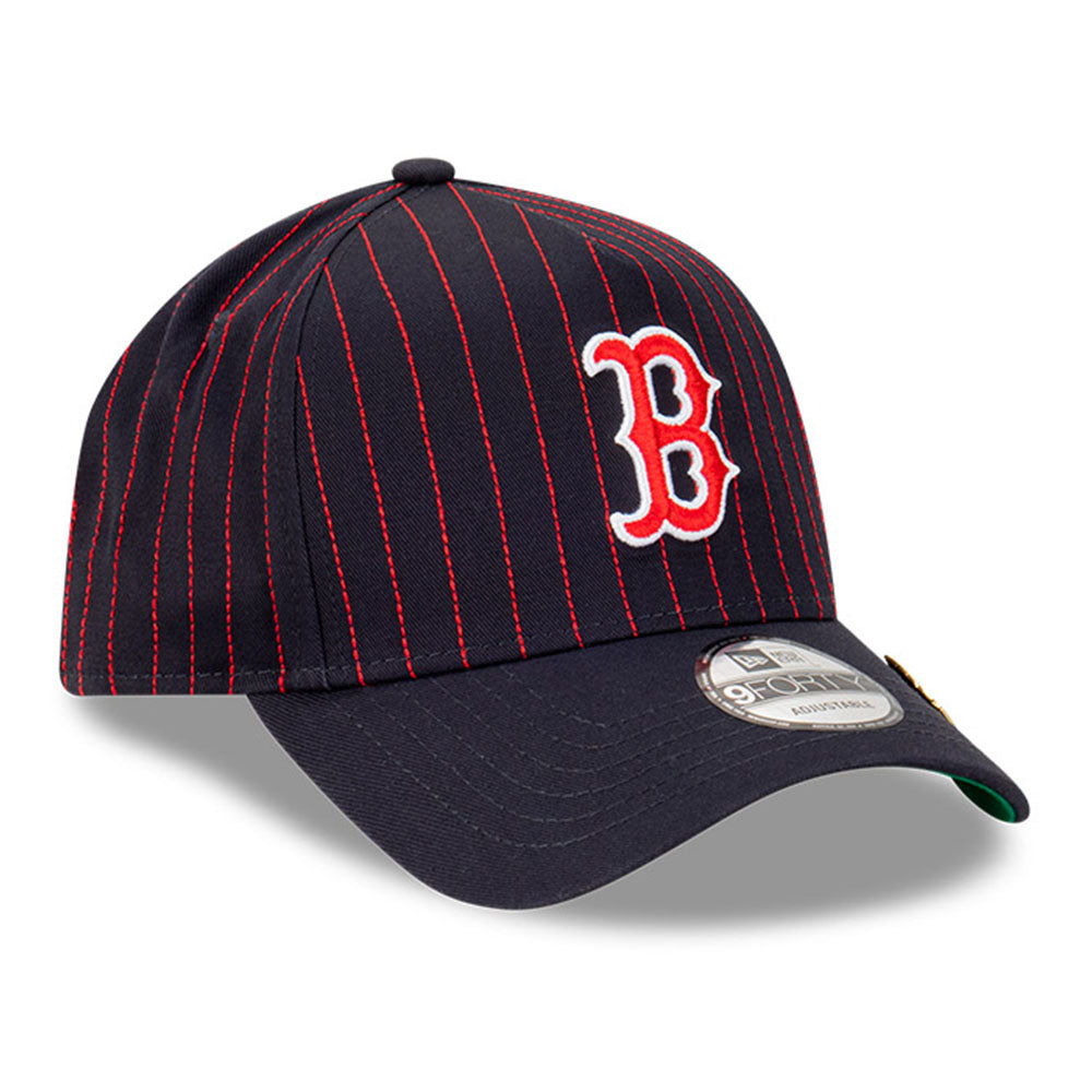 Boston Red Sox MLB Pinstripe Navy Red 9FORTY A-Frame Snapback Cap