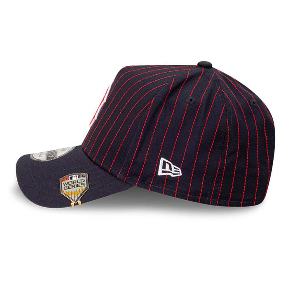 Boston Red Sox MLB Pinstripe Navy Red 9FORTY A-Frame Snapback Cap