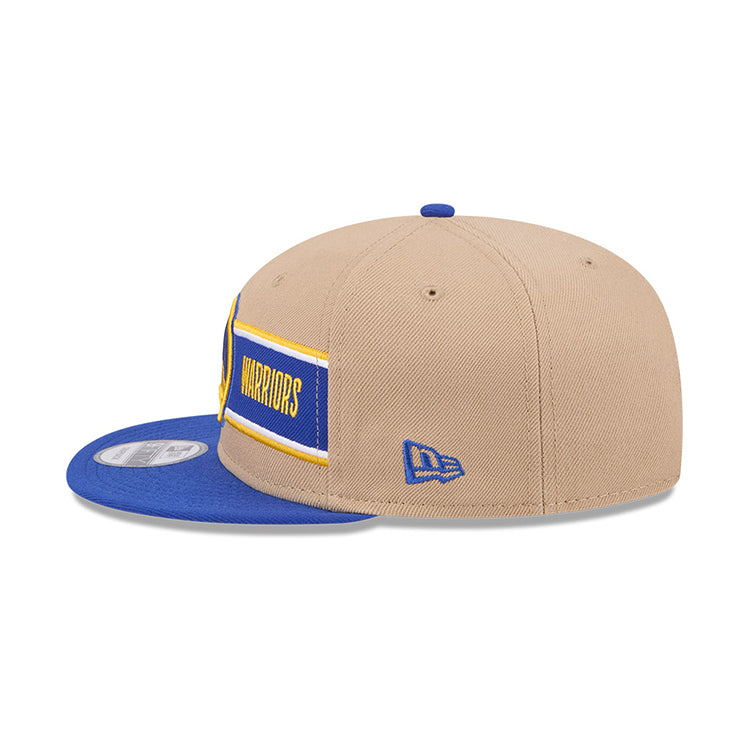 Golden State Warriors NBA 2024 Draft Medium Blue on Camel 9FIFTY Youth Snapback Adjustable Cap