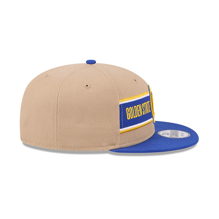 Golden State Warriors NBA 2024 Draft Medium Blue on Camel 9FIFTY Youth Snapback Adjustable Cap