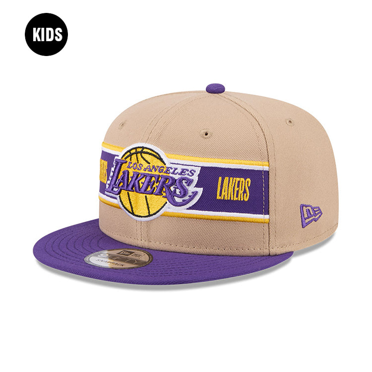 Los Angeles Lakers NBA 2024 Draft Purple on Camel 9FIFTY Youth Snapback Adjustable Cap