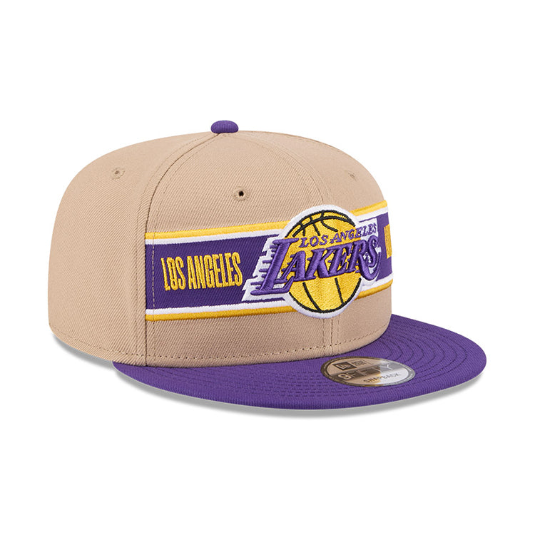 Los Angeles Lakers NBA 2024 Draft Purple on Camel 9FIFTY Youth Snapback Adjustable Cap