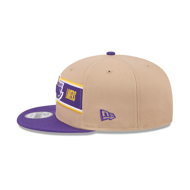 Los Angeles Lakers NBA 2024 Draft Purple on Camel 9FIFTY Youth Snapback Adjustable Cap