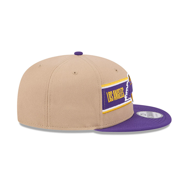 Los Angeles Lakers NBA 2024 Draft Purple on Camel 9FIFTY Youth Snapback Adjustable Cap