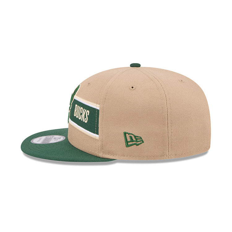 Milwaukee Bucks NBA 2024 Draft Dark Green on Camel 9FIFTY Youth Snapback Adjustable Cap