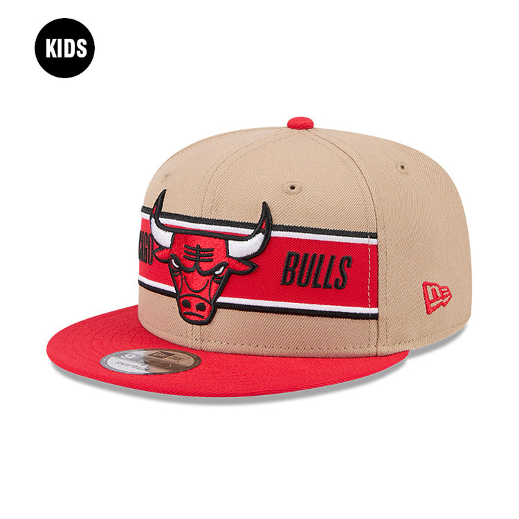 Chicago Bulls NBA 2024 Draft Red on Camel 9FIFTY Youth Snapback Adjustable Cap