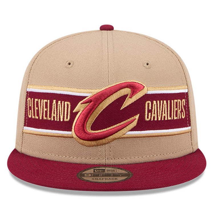 Cleveland Caveliers NBA 2024 Draft Dark Red on Camel 9FIFTY Snapback Adjustable Cap