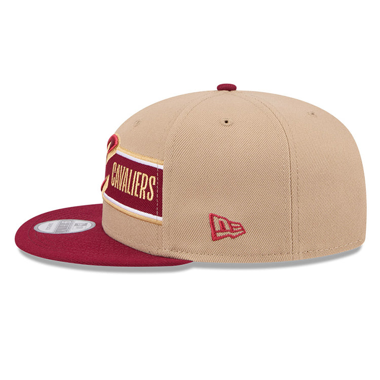 Cleveland Caveliers NBA 2024 Draft Dark Red on Camel 9FIFTY Snapback Adjustable Cap