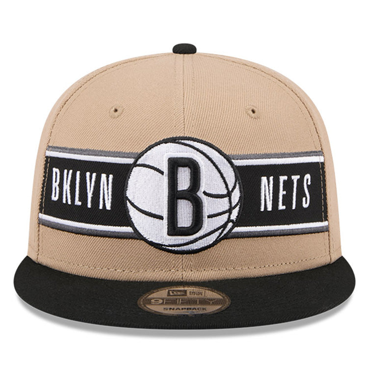 Brooklyn Nets NBA 2024 Draft Black on Camel 9FIFTY Snapback Adjustable Cap