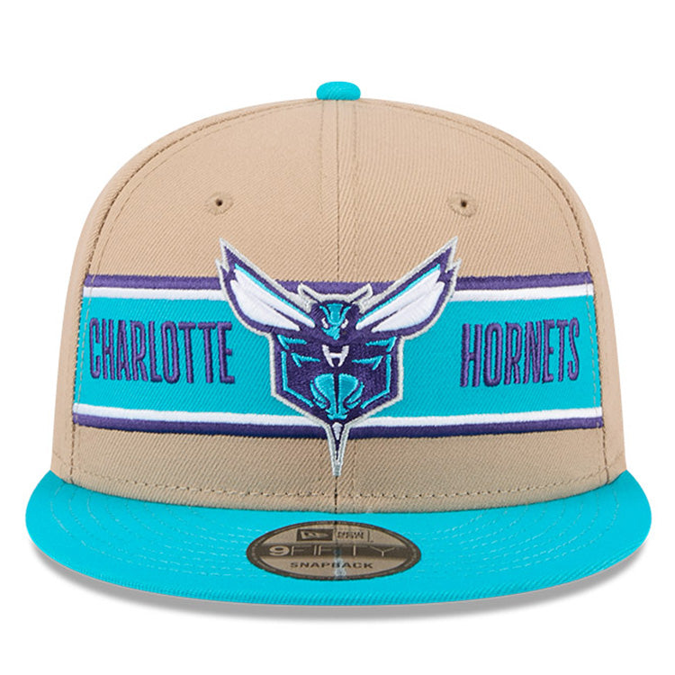 Charlotte Hornets NBA 2024 Draft Turquoise on Camel 9FIFTY Snapback Adjustable Cap