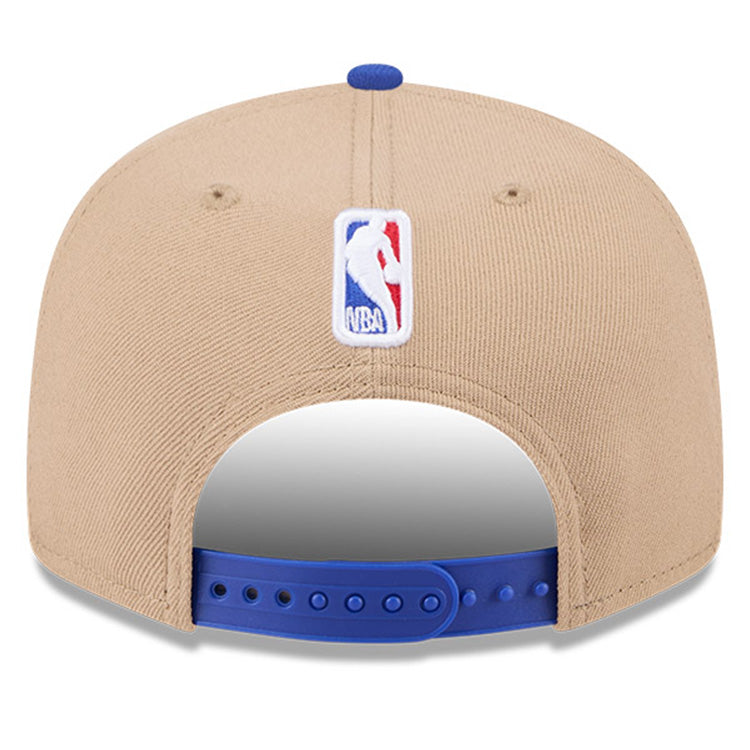 Golden State Warriors NBA 2024 Draft Medium Blue on Camel 9FIFTY Snapback Adjustable Cap