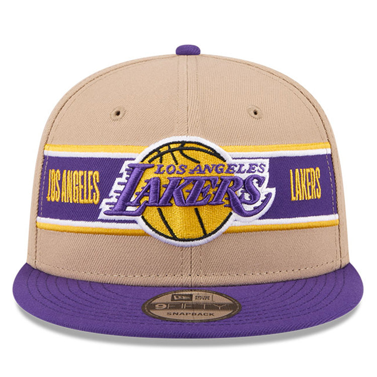 Los Angeles Lakers NBA 2024 Draft Purple on Camel 9FIFTY Snapback Adjustable Cap