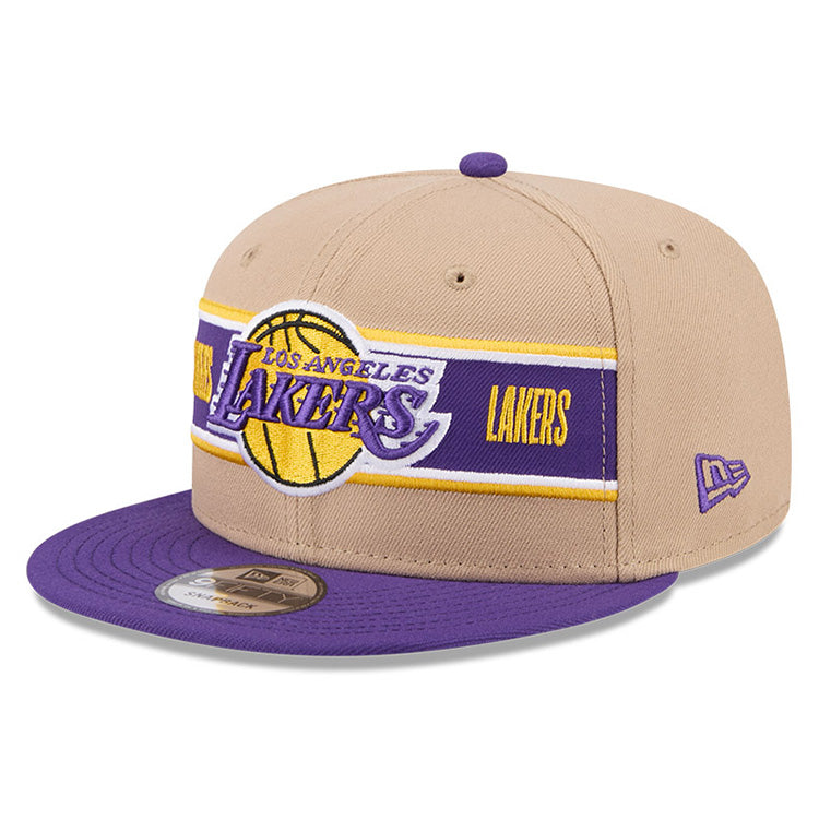 Los Angeles Lakers NBA 2024 Draft Purple on Camel 9FIFTY Snapback Adjustable Cap