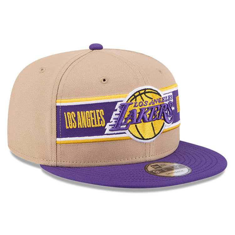 Los Angeles Lakers NBA 2024 Draft Purple on Camel 9FIFTY Snapback Adjustable Cap