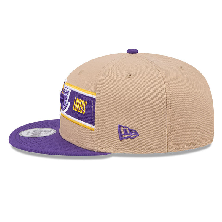 Los Angeles Lakers NBA 2024 Draft Purple on Camel 9FIFTY Snapback Adjustable Cap