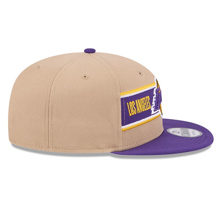 Los Angeles Lakers NBA 2024 Draft Purple on Camel 9FIFTY Snapback Adjustable Cap